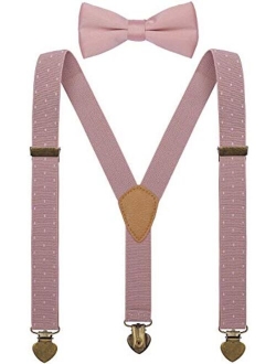 YJDS Boys Suspenders and Bow Tie Set Y Back Vintage 3 Clips