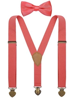 YJDS Boys Suspenders and Bow Tie Set Y Back Vintage 3 Clips