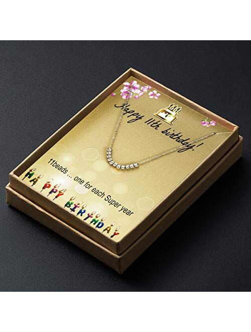 SANNYRA Happy Birthday Gifts Necklace Stainless Steel Bead Necklace Gift for Women Girls 11st 12th 13th 14th 15th 16th 17th 18th 19th 20th 21th 25th 30th