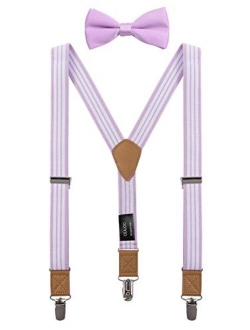 CEAJOO Suspenders for Boys Elastic with Bow Tie