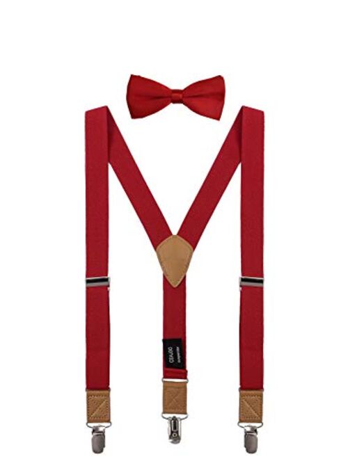 CEAJOO Suspenders for Boys Elastic with Bow Tie