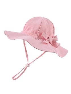 Zsedrut Bow Baby Girls Bucket Hat Infant Toddler Summer Cap Sun Protect Kids Hat for Girls