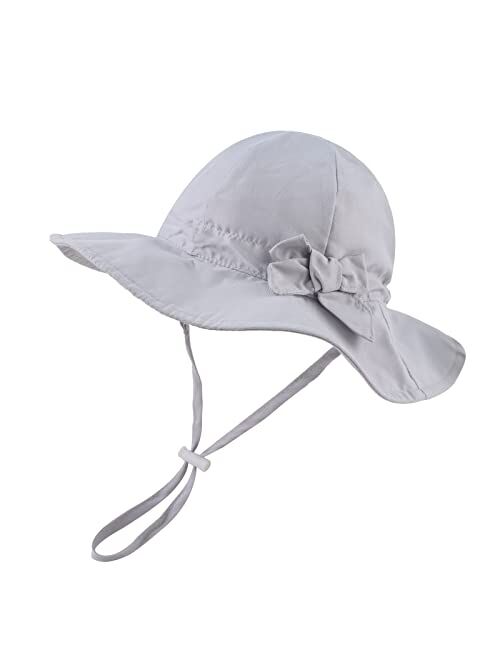 Zsedrut Bow Baby Girls Bucket Hat Infant Toddler Summer Cap Sun Protect Kids Hat for Girls