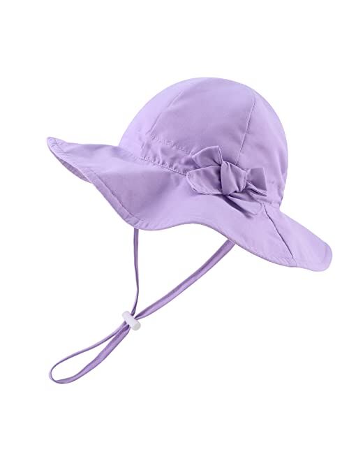 Zsedrut Bow Baby Girls Bucket Hat Infant Toddler Summer Cap Sun Protect Kids Hat for Girls