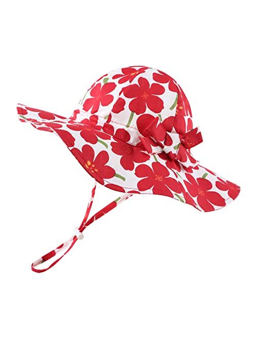 Zsedrut Bow Baby Girls Bucket Hat Infant Toddler Summer Cap Sun Protect Kids Hat for Girls