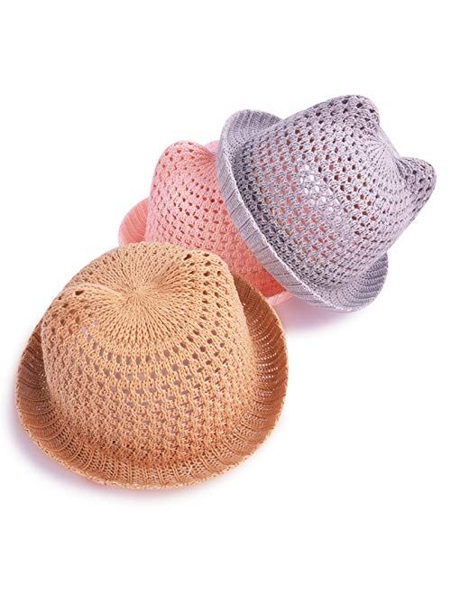 WZHZJ Children's Summer Baby Hats Children Bucket Cap Kids Toddler Baby Boys Girls Sun Hat Hollow Mesh Caps (Color : D)