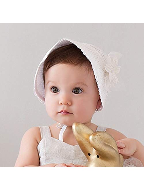 WZHZJ New Baby Girl Hat Lace Flower Hollow Bucket Baby Cap Outdoor Beach Baby Summer Hat Children Kids Hat (Color : A)