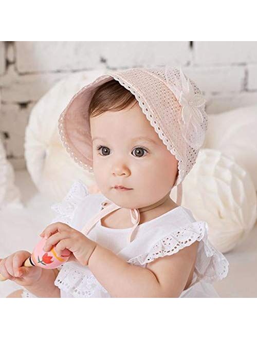 WZHZJ New Baby Girl Hat Lace Flower Hollow Bucket Baby Cap Outdoor Beach Baby Summer Hat Children Kids Hat (Color : A)