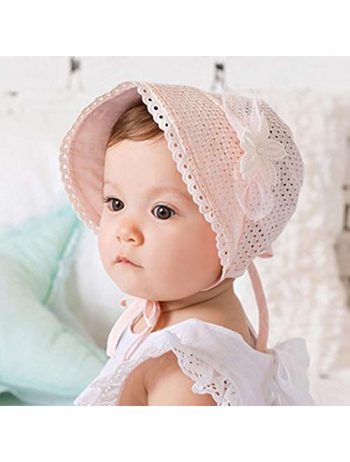 WZHZJ New Baby Girl Hat Lace Flower Hollow Bucket Baby Cap Outdoor Beach Baby Summer Hat Children Kids Hat (Color : A)