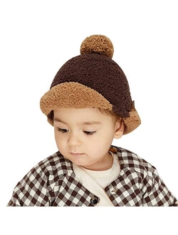 WFF Hat Cap Baby Girls Boys Hats Winter Warm Cap Hat Beanie Fleece Pilot Aviator Earflap for Aged 0-3 (Color : Brown, Size : Hat+Scarf)