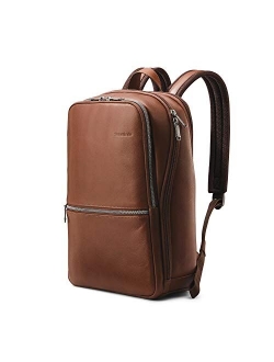 Classic Leather Slim Backpack, Brown, One Size