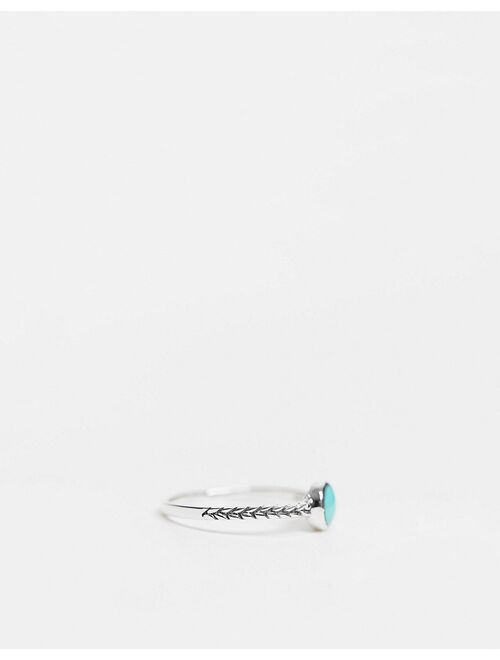 Kingsley Ryan braided ring with turquoise stone in sterling silver