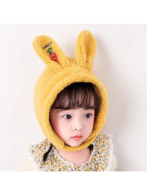 AYDQC Cute Rabbit Ears Baby Hat Scarf Winter Warm Baby Girls Boys Hat Bonnet Bunny Ears Soft Kids Hat Beanie Children Cap (Color : A)