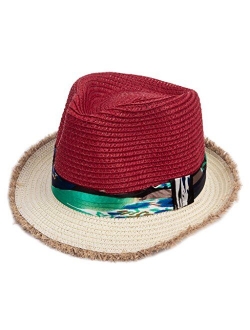 BJLWTQ Boys and Girls Straw Hats, Summer Travel Sunscreen Baby Children's Beach Hat Baby Sun Hat (Color : Red)