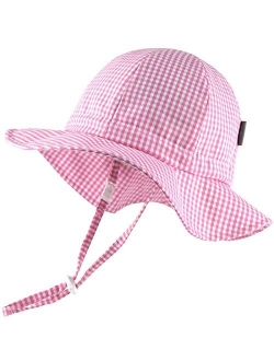 FrLoveAriel Adjustable Wide Brim Sunhat for Baby Girl Boy Kids Toddler Sun Hat