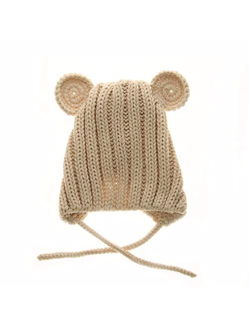 Hat Baby Hat Cute Bear Toddler Beanie Warm Cap Winter Accessories (Color : Brown)