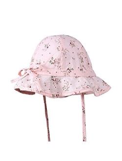 Hat Infant Children's Breathable Sun Hat Floral Adjustable Pink Accessories (Color : Blue, Size : 9.5 US)