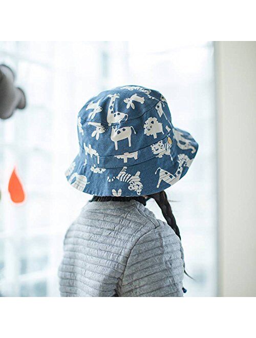 Jixin4you Unisex Baby Sun Bucket Hat Animal Printing Reversible Fisherman Caps