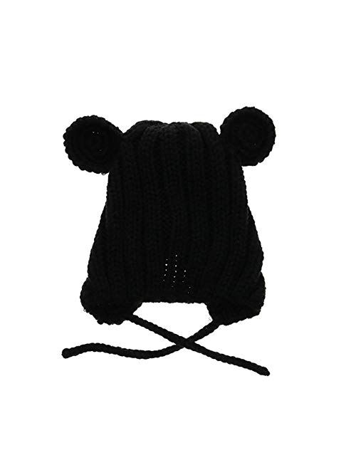 Fashion Baby Hat Cute Bear Toddler Beanie Warm Hat Winter Styling (Color : Red)