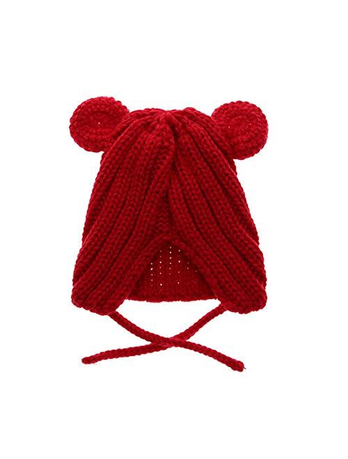 Fashion Baby Hat Cute Bear Toddler Beanie Warm Hat Winter Styling (Color : Red)