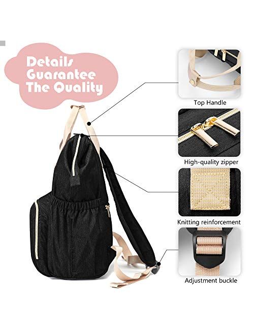 Diaper Bag Backpack, OSOCE MultiFunction Maternity Baby Bag, Waterproof and Stylish Diaper Backpack for Mom and Dad, Baby Diaper Bag with Large Capacity and Lightweight S