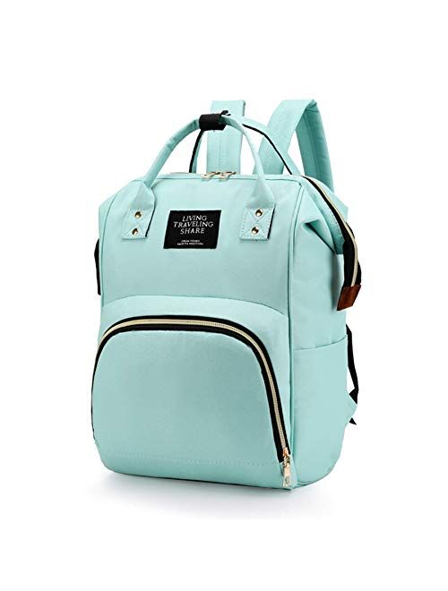 Diaper Bag Backpack, Multifunctional Waterproof Travel Bag, Large-Capacity Fashionable Maternity Bag, Baby Bag for Mom. (Green)