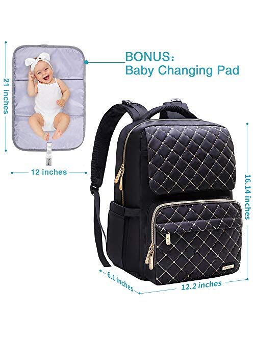 Diaper Bag Backpack, Multi-Function Waterproof Large Diaper Backpack Travel Backpack Nappy Bags for Mom, Dad with Changing Pad-Grey