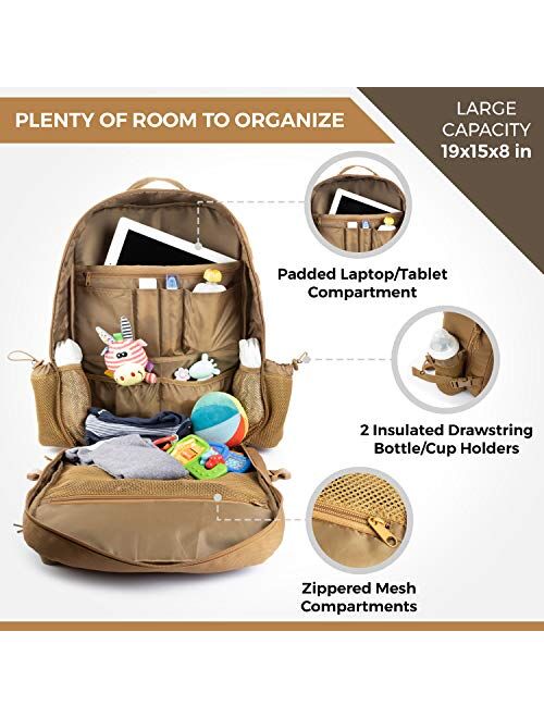 Sling Diaper Bag for Dad; Single-handed Diaper Changing System. Waterproof Changing Pad, Insulated Bottle Pouches. Men's Diaper Bag Backpack NEW for Fall 2020