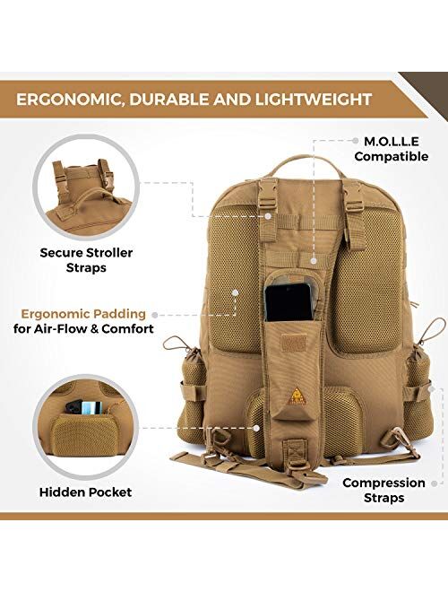 Sling Diaper Bag for Dad; Single-handed Diaper Changing System. Waterproof Changing Pad, Insulated Bottle Pouches. Men's Diaper Bag Backpack NEW for Fall 2020