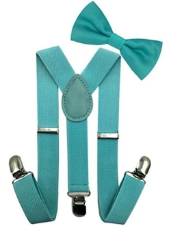 LOLELAI Toddler, Kids Suspender and Bow Tie Set | Adjustable and Elastic | for Boys and Girls