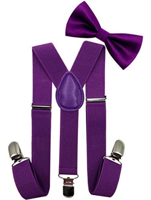 LOLELAI Toddler, Kids Suspender and Bow Tie Set | Adjustable and Elastic | for Boys and Girls