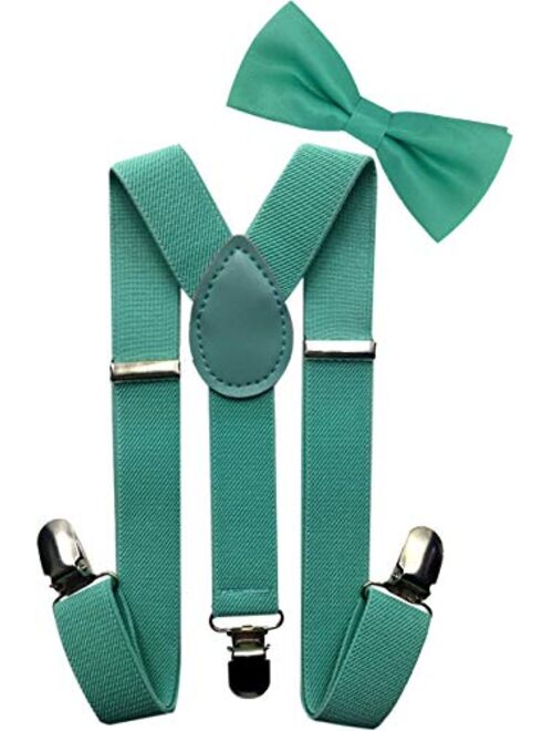 LOLELAI Toddler, Kids Suspender and Bow Tie Set | Adjustable and Elastic | for Boys and Girls