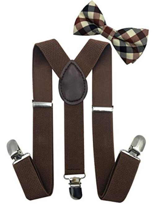 LOLELAI Toddler, Kids Suspender and Bow Tie Set | Adjustable and Elastic | for Boys and Girls