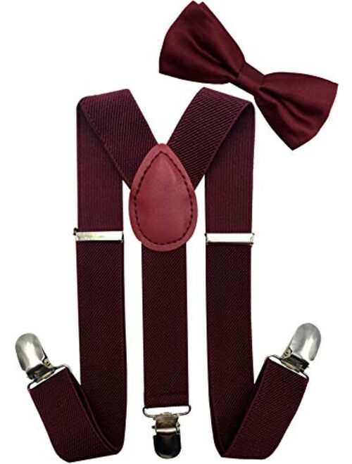 LOLELAI Toddler, Kids Suspender and Bow Tie Set | Adjustable and Elastic | for Boys and Girls