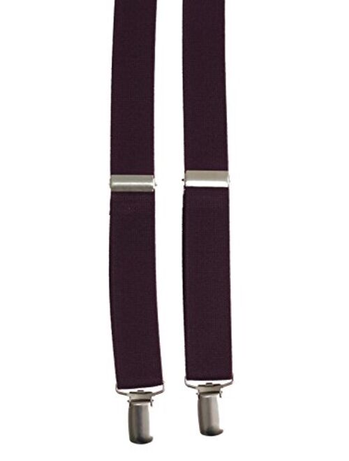 Matching Plum Adjustable Suspender and Bow Tie Sets, Kids to Adults Sizing