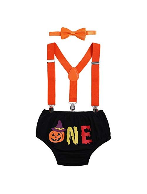 Baby Boys Adjustable Y Back Elastic Clip Suspenders Pre-tied Outfits 1st/2nd/3rd Birthday Cake Smash Bloomers Bowtie set