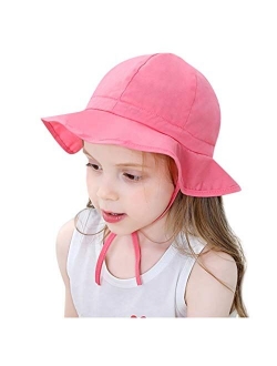 Sun Hat Baby Toddler Kids/Toddler Baby Kids Girls Boys Summer Ruffles Candy Solid Sun Hat Cap UPF 50+