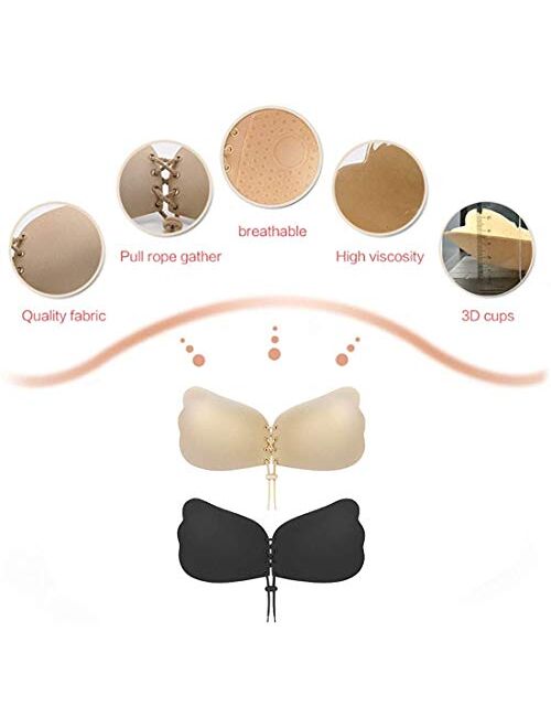 Buy Mitaloo Sticky Push Up Adhesive Invisible Backless Bra Magic Nipple Covers Strapless Bra 4706