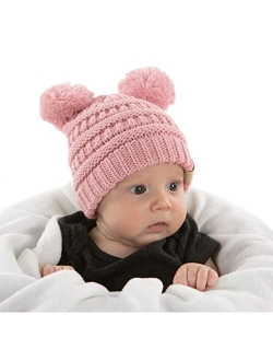 Funky Junque Exclusives Baby Infant Beanie Knit Warm Winter Pom Skull Cap Hat