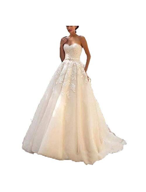 ANTI White Ivory Lace Wedding Dress Strapless Bridal Gown Custom Size