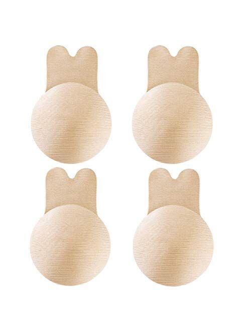 Fedciory Sticky Bra Invisible Backless Bras - Adhesive Push Up Nipple Covers Reusable for Women Large Breasts Set of 2