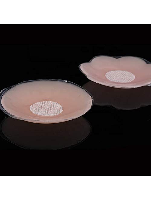 Silicone Nipple Covers-Reusable Adhesive Silicone Pasties Breast Round Invisible(2 Pairs)