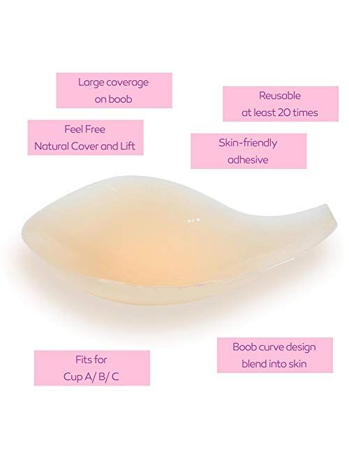 Silicone Breast Lift Adhesive Bra Reusable Sticky Bras Invisible Stick on Nipple Covers Pasties