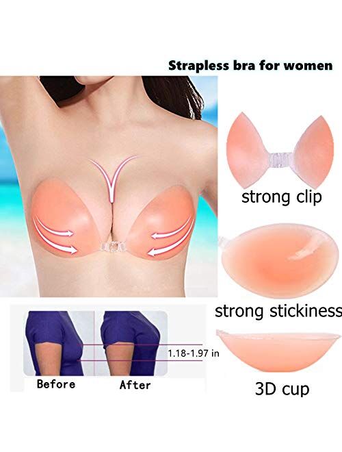 Buy LUCKY CUP Adhesive Bra Strapless Sticky Invisible Push up Silicone Bra  Backless Sticky Bras online