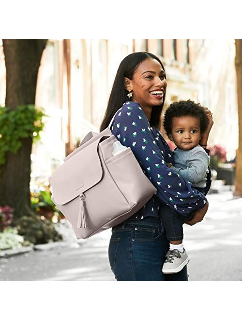 Skip Hop Diaper Bag Backpack: Greenwich Convertible Multi-Function Baby Travel Bag with Changing Pad and Stroller Straps, Vegan Leather, Portobello