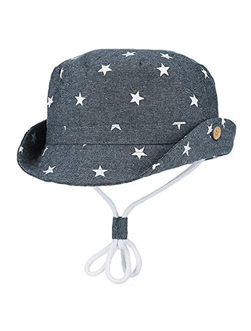 Grtodnz Baby Boys Girls Cotton Sun Hat Beach Hat Summer Outdoor UPF 50+ with Adjustable Chin Strap,A-50cm