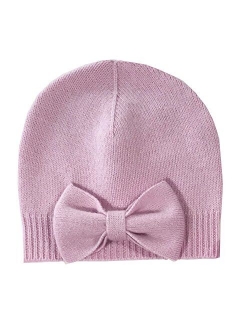 Gia John Cashmere Girl's Cashmere Hat with Handmade Bow Detail