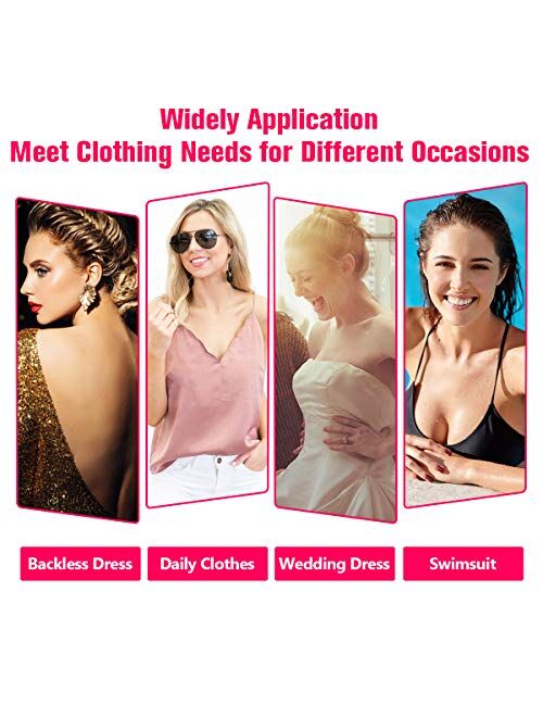 Robesty Adhesive Bra,Strapless Bras 2Pairs Invisible Lift Backless Sticky Bra for Women