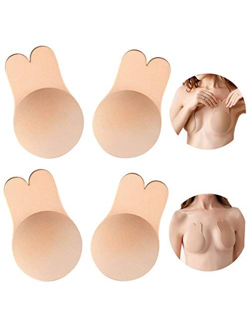 DAYFEN Sticky Bra,Strapless Bra 2 Pairs Invisible Lift Backless Adhesive Bra for Women