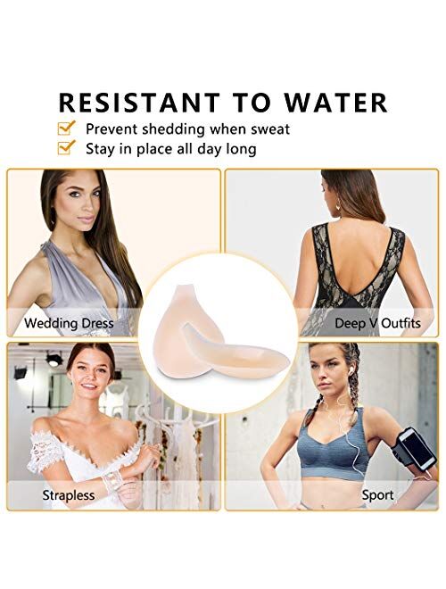 Adhesive Silicone Lift Bra Reusable Stick On Bra Self-Adhesive Bra Invisible Breast Lift Sticky Bra Backless Deep V Plunge Sticky Bra - Nipple Covers Push Up Bra Breast P